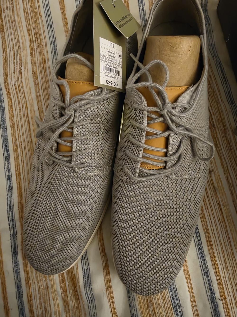 Goodfellow & Co Grey Knit Oxfords with Tan Accent